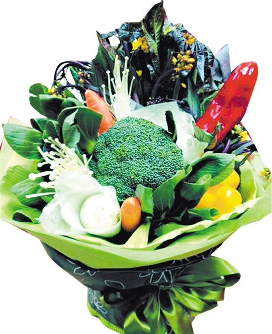 “蔬菜花”据说成了今年情人节的新宠。（网图）